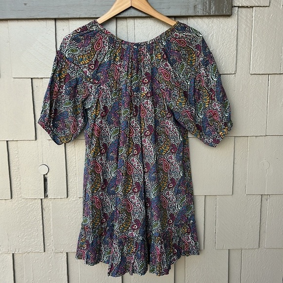 TOAST Bohemian Paisley Mini Dress Festival Cottagecore Resortwear Vacation Sz Sm - Picture 6 of 7